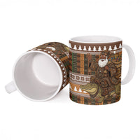 Mali Christmas Santa Nile Crocodile Ceramic Mug Bogolanfini Mudcloth Inspired