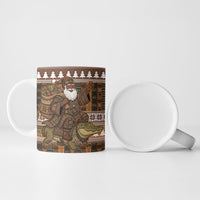 Mali Christmas Santa Nile Crocodile Ceramic Mug Bogolanfini Mudcloth Inspired