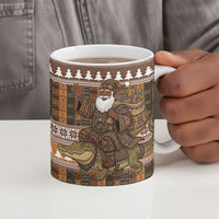 Mali Christmas Santa Nile Crocodile Ceramic Mug Bogolanfini Mudcloth Inspired