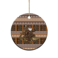 Mali Christmas Santa Nile Crocodile Ceramic Ornament Bogolanfini Mudcloth Inspired