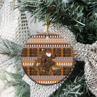 Mali Christmas Santa Nile Crocodile Ceramic Ornament Bogolanfini Mudcloth Inspired