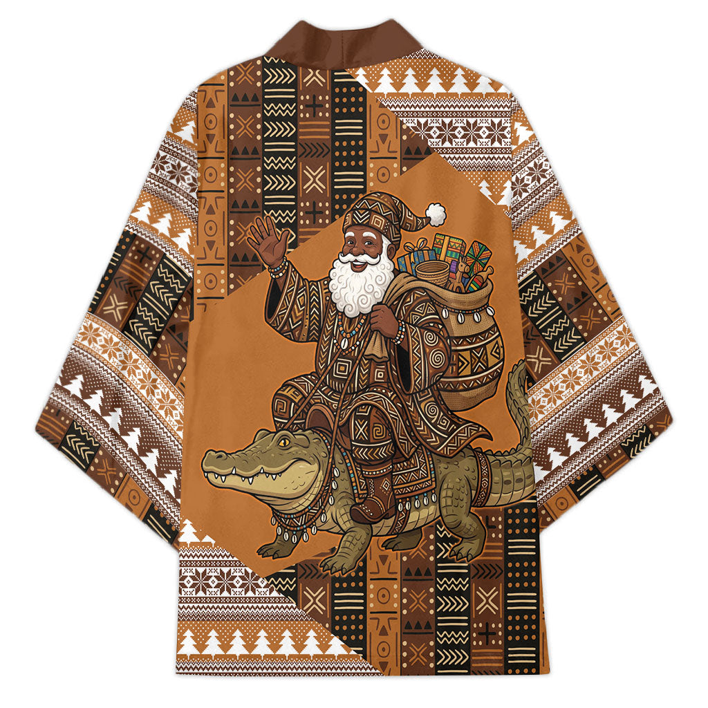Mali Christmas Santa Nile Crocodile Kimono Bogolanfini Mudcloth Inspired