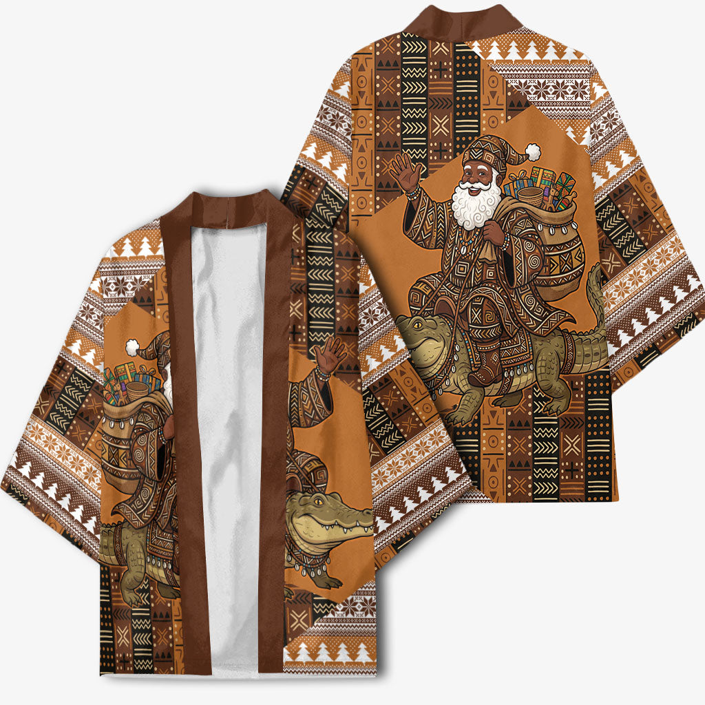 Mali Christmas Santa Nile Crocodile Kimono Bogolanfini Mudcloth Inspired