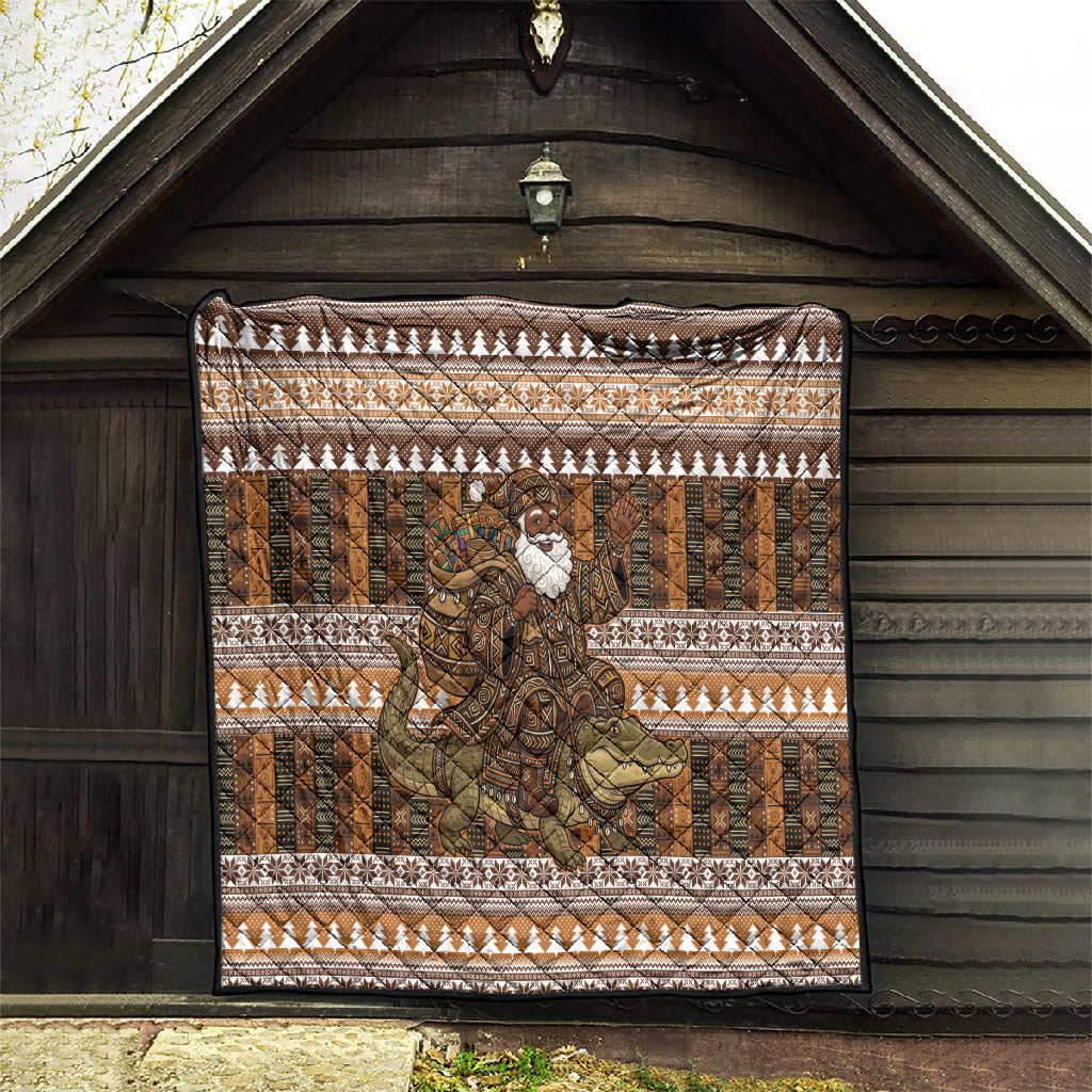 Mali Christmas Santa Nile Crocodile Quilt Bogolanfini Mudcloth Inspired