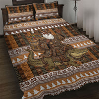 Mali Christmas Santa Nile Crocodile Quilt Bed Set Bogolanfini Mudcloth Inspired