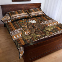 Mali Christmas Santa Nile Crocodile Quilt Bed Set Bogolanfini Mudcloth Inspired