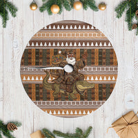 Mali Christmas Santa Nile Crocodile Tree Skirt Bogolanfini Mudcloth Inspired
