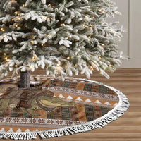 Mali Christmas Santa Nile Crocodile Tree Skirt Bogolanfini Mudcloth Inspired