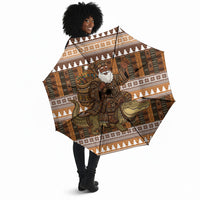 Mali Christmas Santa Nile Crocodile Umbrella Bogolanfini Mudcloth Inspired