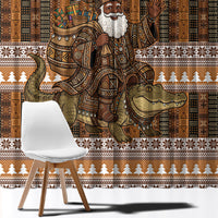 Mali Christmas Santa Nile Crocodile Window Curtain Bogolanfini Mudcloth Inspired