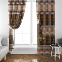 Mali Christmas Santa Nile Crocodile Window Curtain Bogolanfini Mudcloth Inspired