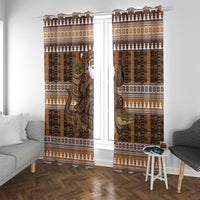 Mali Christmas Santa Nile Crocodile Window Curtain Bogolanfini Mudcloth Inspired
