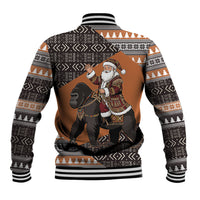 DR Congo Christmas Santa Gorilla Baseball Jacket Kuba Inspired Geometric Pattern