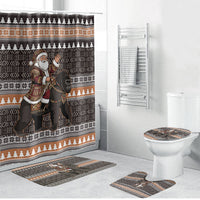 DR Congo Christmas Santa Gorilla Bathroom Set Kuba Inspired Geometric Pattern