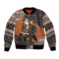 DR Congo Christmas Santa Gorilla Bomber Jacket Kuba Inspired Geometric Pattern