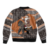 DR Congo Christmas Santa Gorilla Bomber Jacket Kuba Inspired Geometric Pattern