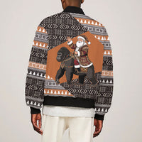 DR Congo Christmas Santa Gorilla Bomber Jacket Kuba Inspired Geometric Pattern