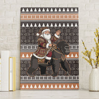 DR Congo Christmas Santa Gorilla Canvas Wall Art Kuba Inspired Geometric Pattern