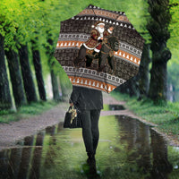 DR Congo Christmas Santa Gorilla Umbrella Kuba Inspired Geometric Pattern