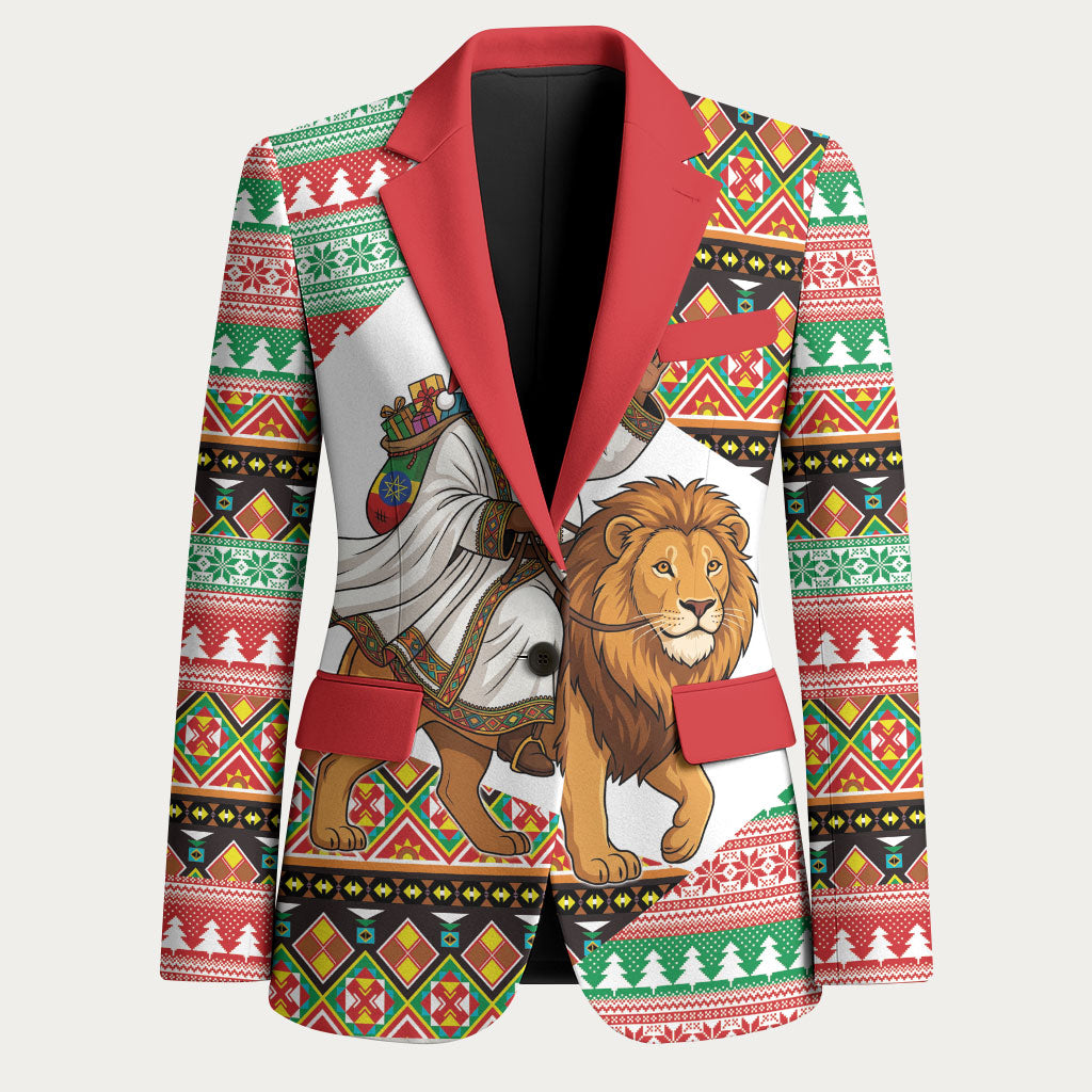 Ethiopia Christmas Santa Lion Blazer Habesha Kemis Woven Border