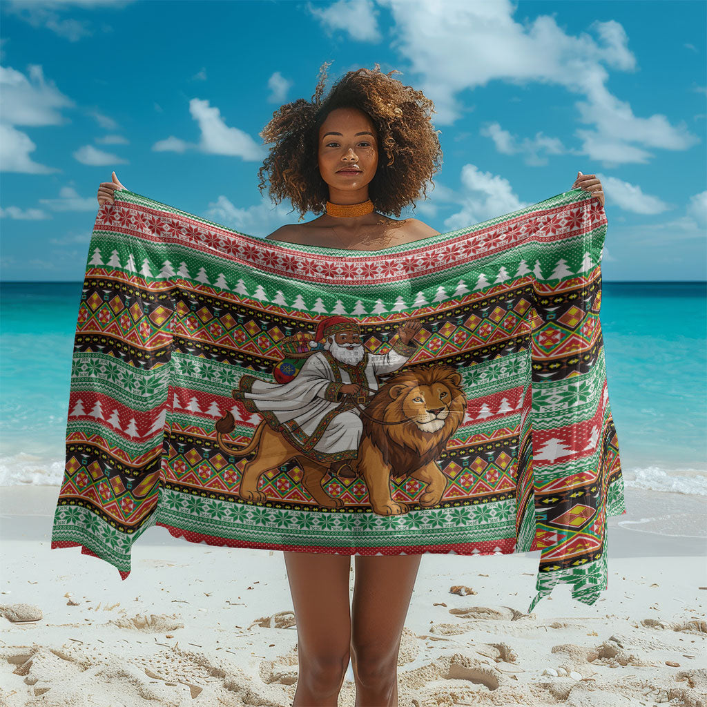 Ethiopia Christmas Santa Lion Sarong Habesha Kemis Woven Border