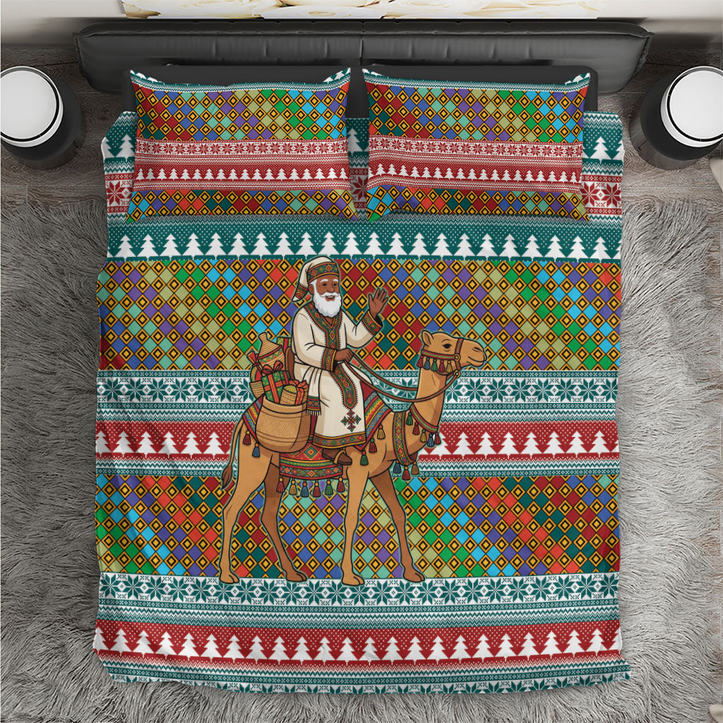 Eritrea Christmas Santa Camel Bedding Set Tigrinya Woven Textile