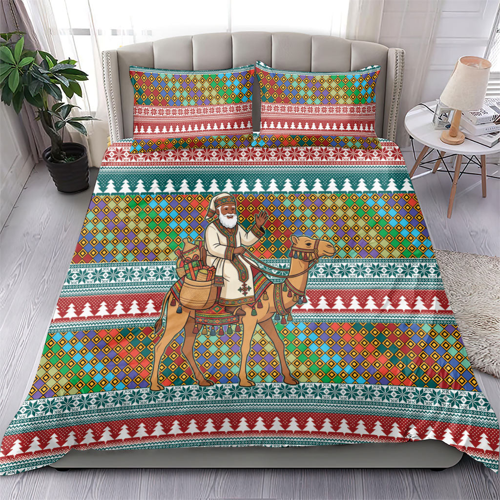 Eritrea Christmas Santa Camel Bedding Set Tigrinya Woven Textile