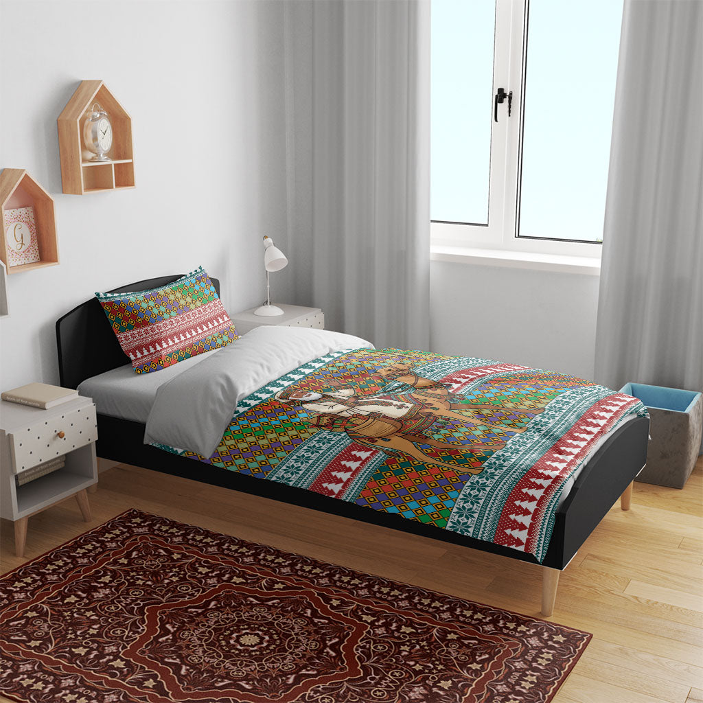 Eritrea Christmas Santa Camel Bedding Set Tigrinya Woven Textile