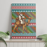 Eritrea Christmas Santa Camel Canvas Wall Art Tigrinya Woven Textile