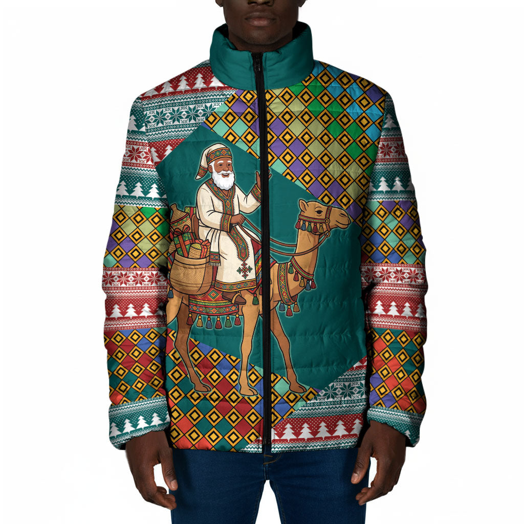 Eritrea Christmas Santa Camel Padded Jacket Tigrinya Woven Textile