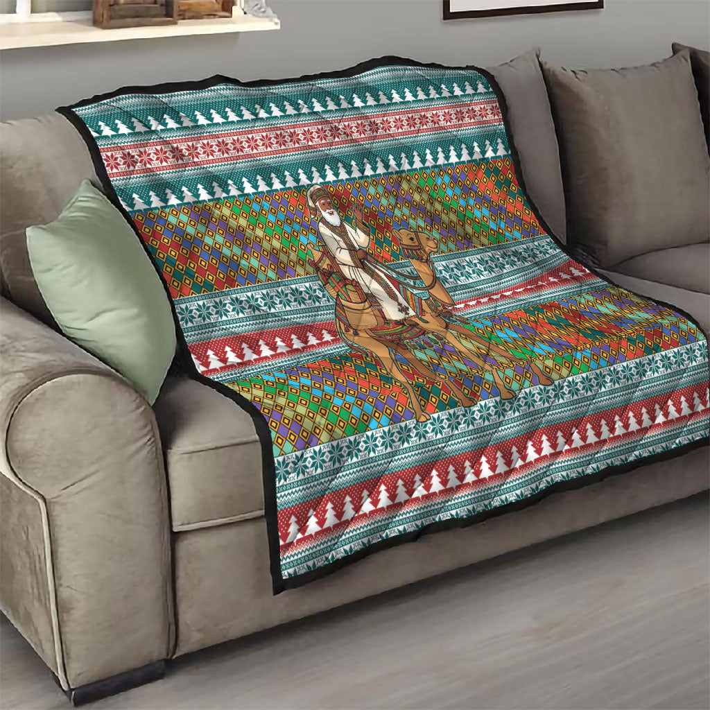 Eritrea Christmas Santa Camel Quilt Tigrinya Woven Textile