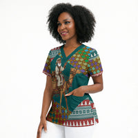 Eritrea Christmas Santa Camel Scrub Top Tigrinya Woven Textile