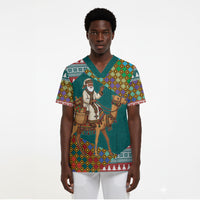 Eritrea Christmas Santa Camel Scrub Top Tigrinya Woven Textile