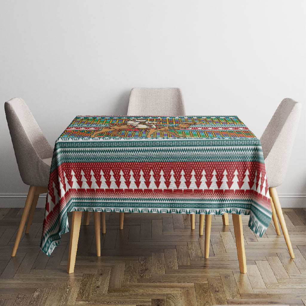 Eritrea Christmas Santa Camel Tablecloth Tigrinya Woven Textile