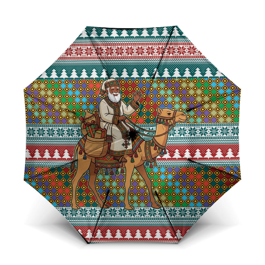 Eritrea Christmas Santa Camel Umbrella Tigrinya Woven Textile