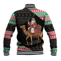 Sudan Christmas Santa Dromedary Camel Baseball Jacket Sudanese Tobe Inspired Textile