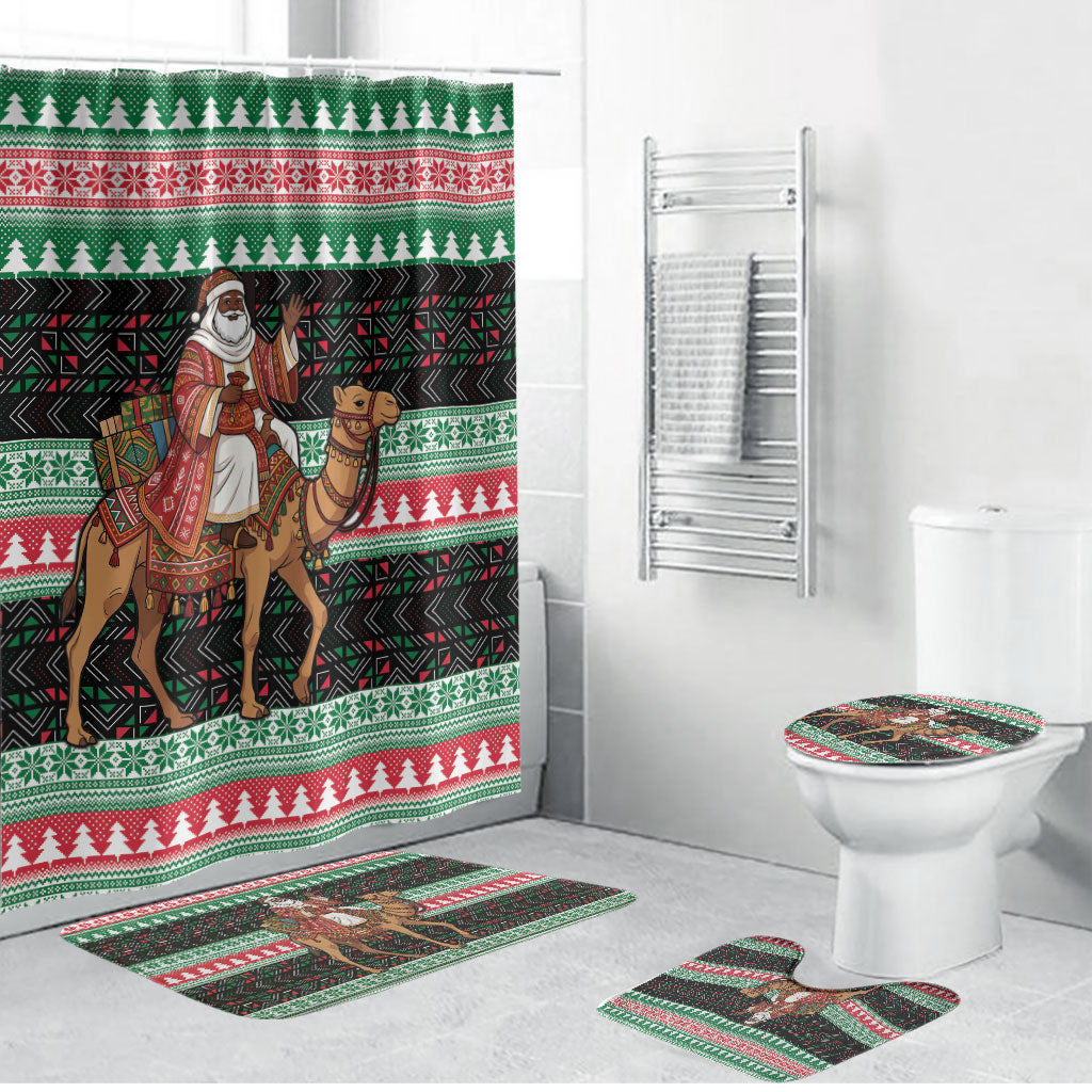 Sudan Christmas Santa Dromedary Camel Bathroom Set Sudanese Tobe Inspired Textile