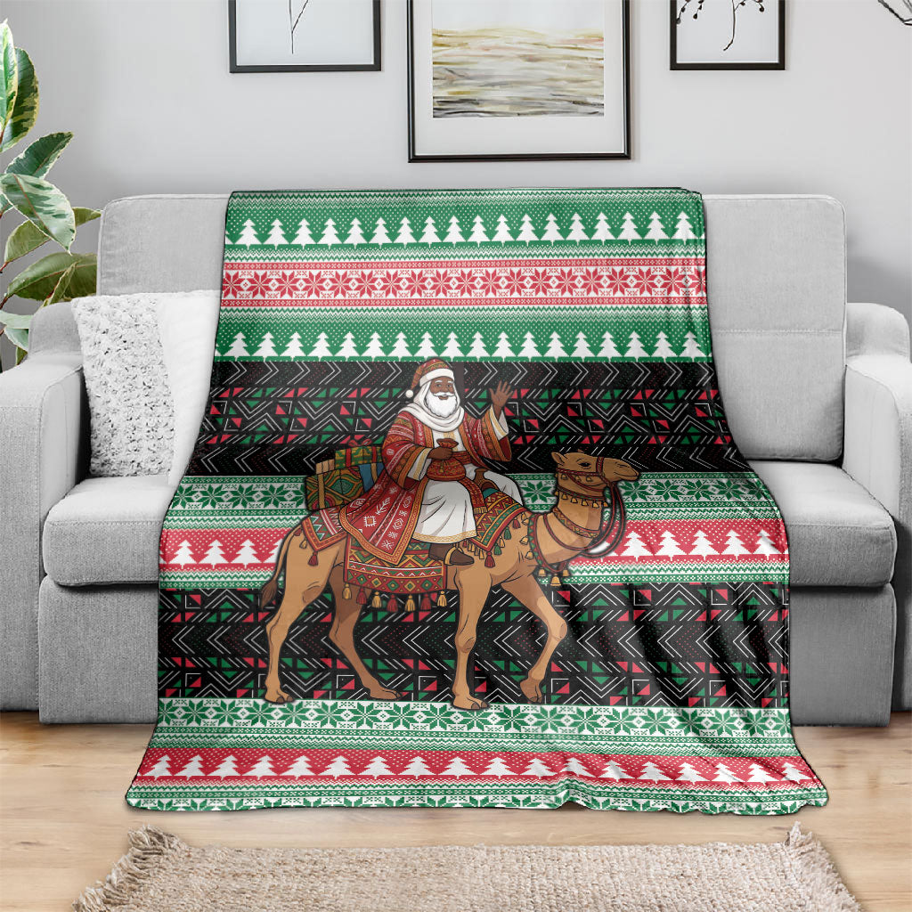 Sudan Christmas Santa Dromedary Camel Blanket Sudanese Tobe Inspired Textile