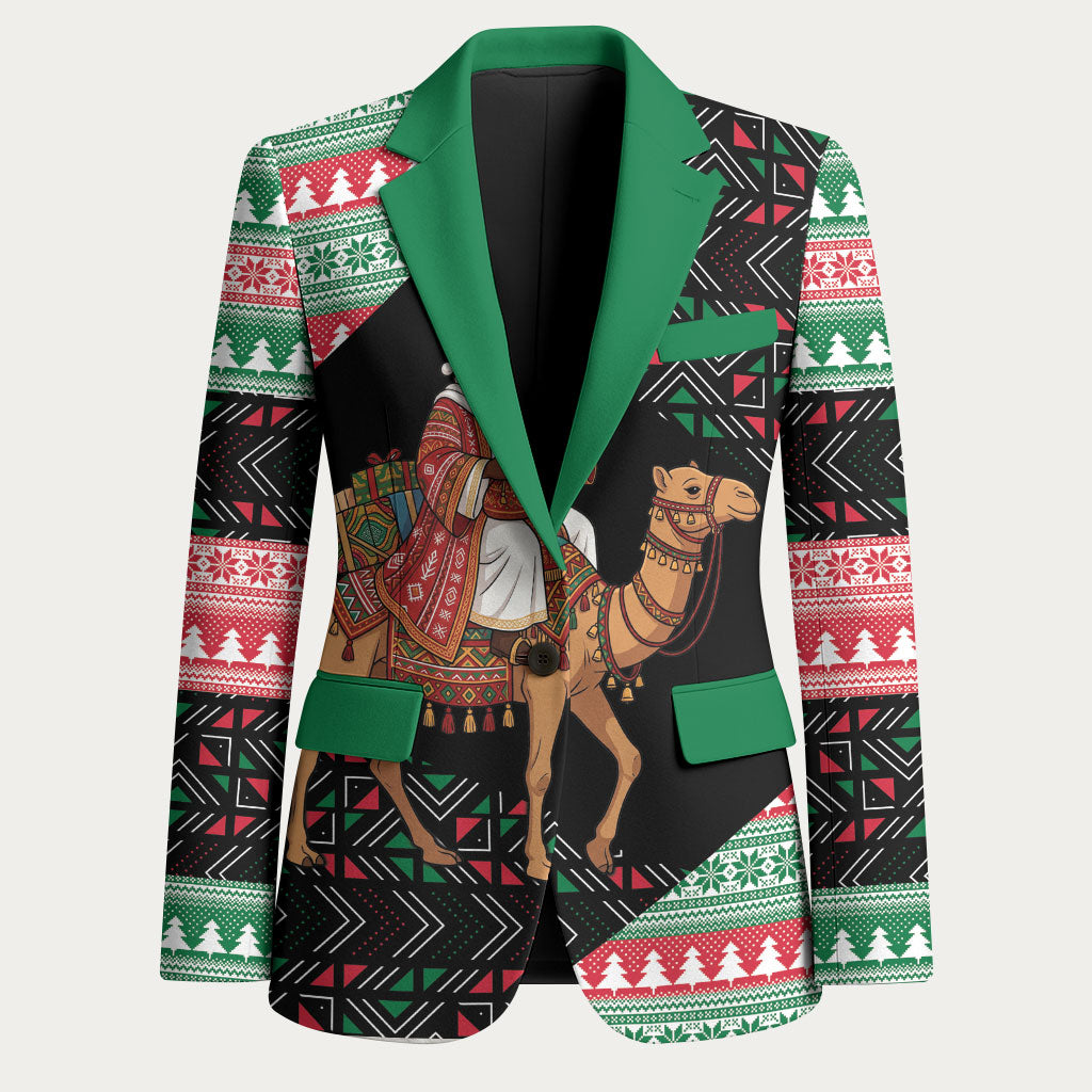 Sudan Christmas Santa Dromedary Camel Blazer Sudanese Tobe Inspired Textile