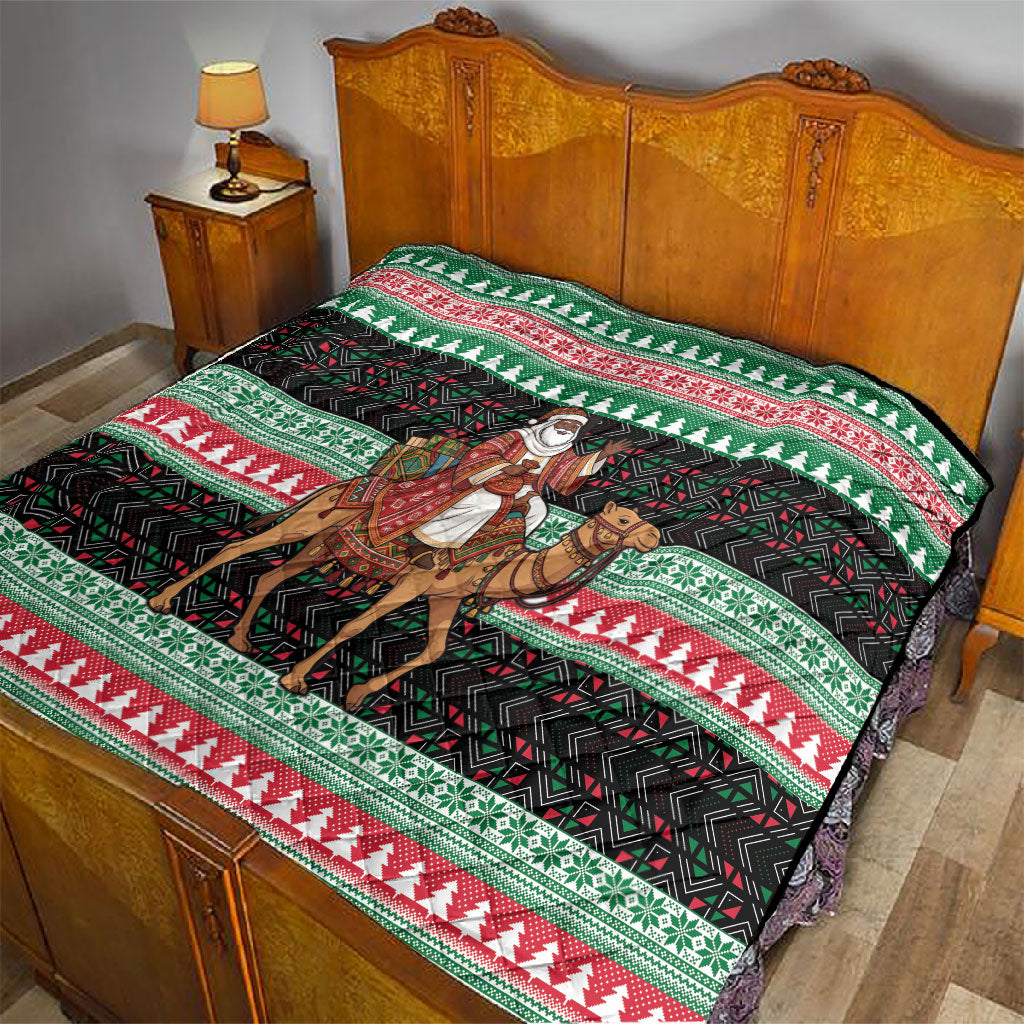 Sudan Christmas Santa Dromedary Camel Quilt Sudanese Tobe Inspired Textile