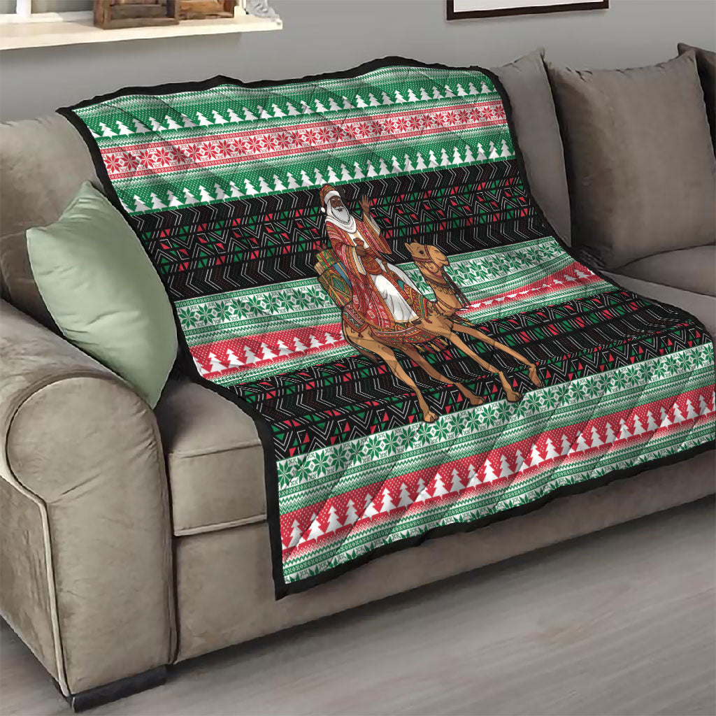 Sudan Christmas Santa Dromedary Camel Quilt Sudanese Tobe Inspired Textile