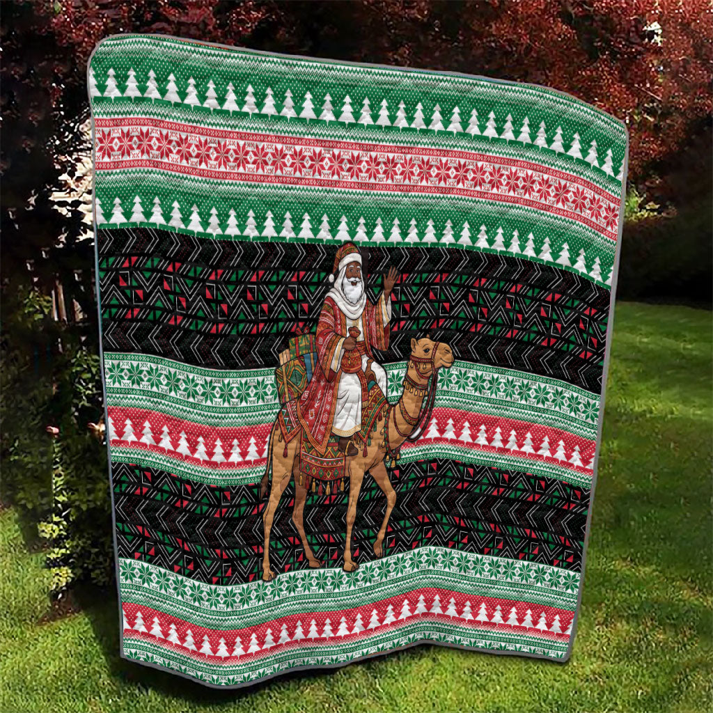 Sudan Christmas Santa Dromedary Camel Quilt Sudanese Tobe Inspired Textile