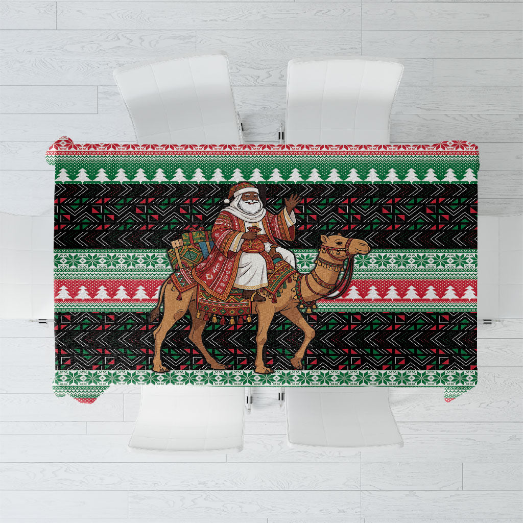Sudan Christmas Santa Dromedary Camel Tablecloth Sudanese Tobe Inspired Textile