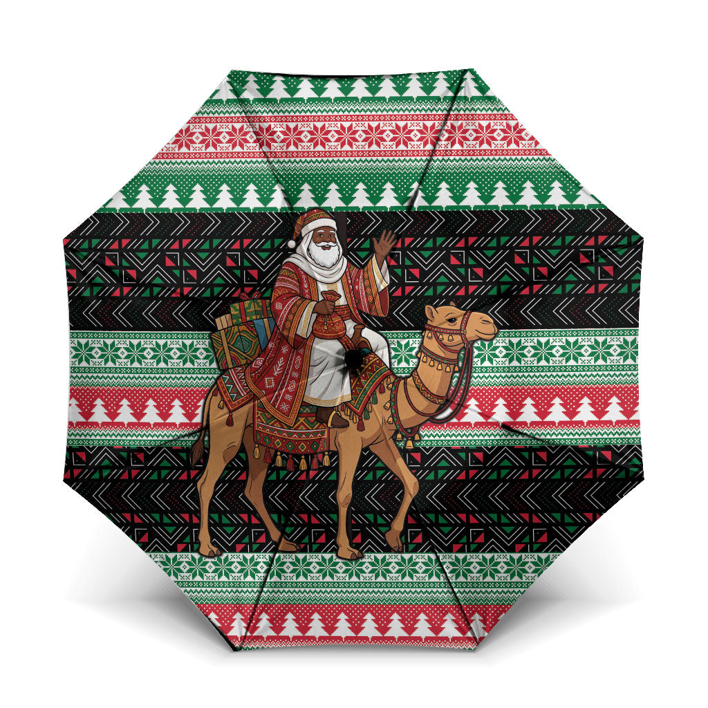 Sudan Christmas Santa Dromedary Camel Umbrella Sudanese Tobe Inspired Textile