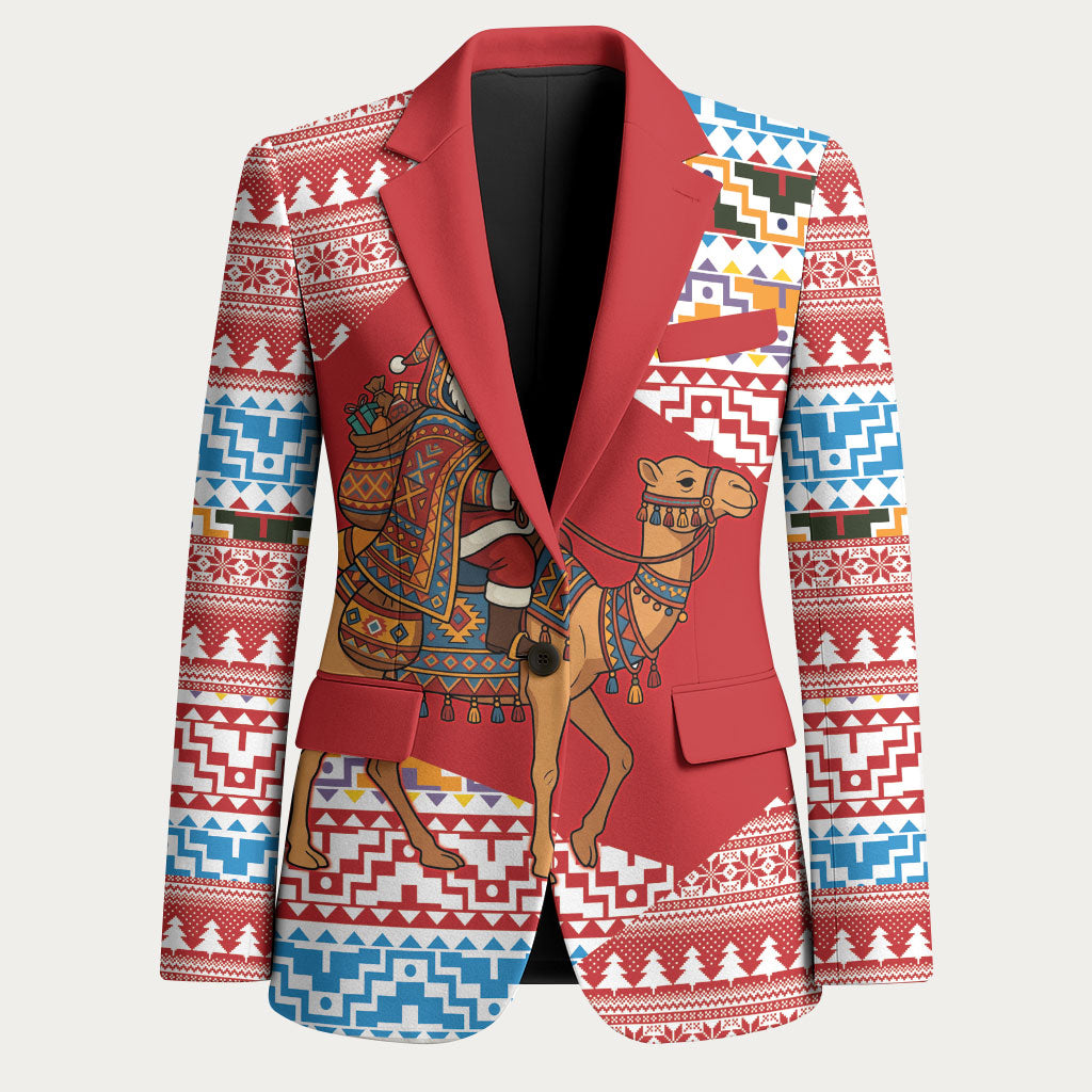 Morocco Christmas Santa Dromedary Camel Blazer Berber Amazigh Geometric Motifs