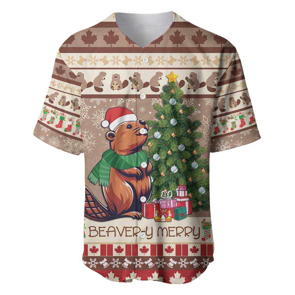 Personalized Beaver-y Merry Baseball Jersey Canada Merry Christmas Beavers LT9 - Wonder Print Shop