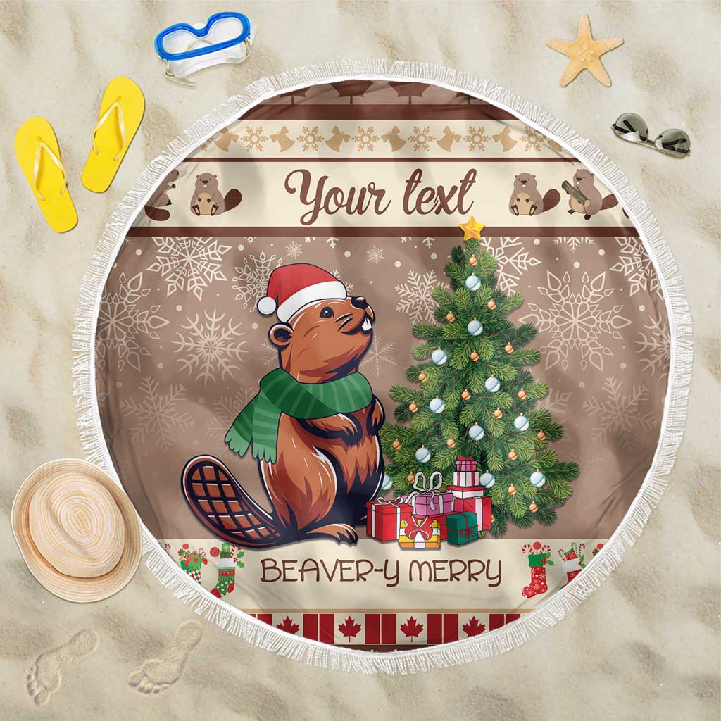 Personalized Beaver-y Merry Beach Blanket Canada Merry Christmas Beavers LT9 - Wonder Print Shop