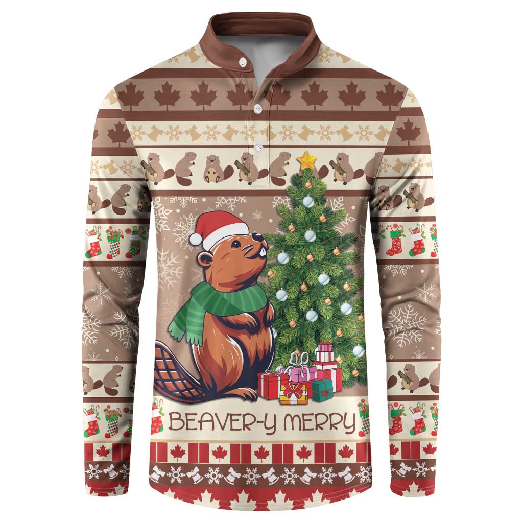 Personalized Beaver-y Merry Button Sweatshirt Canada Merry Christmas Beavers LT9 - Wonder Print Shop