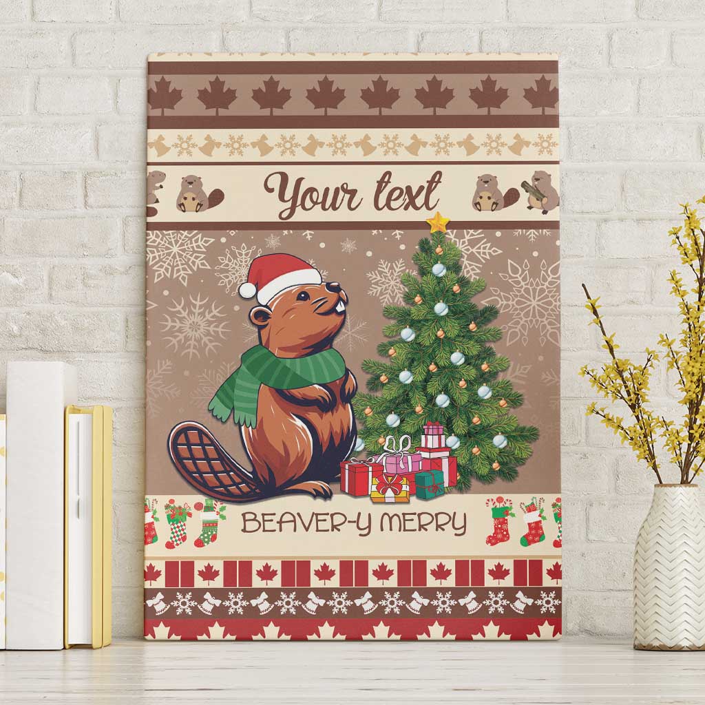 Personalized Beaver-y Merry Canvas Wall Art Canada Merry Christmas Beavers LT9 - Wonder Print Shop