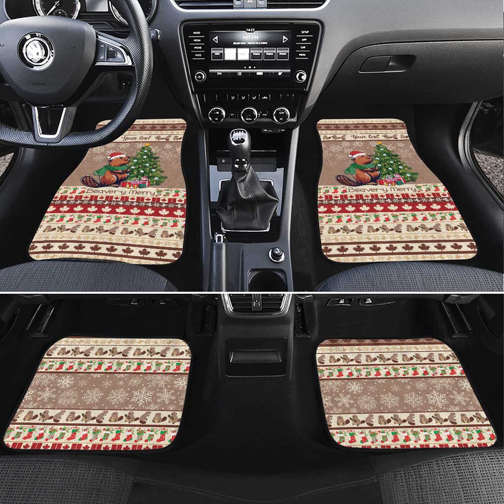 Personalized Beaver-y Merry Car Mats Canada Merry Christmas Beavers LT9 - Wonder Print Shop